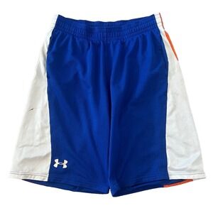 Under Armour Shorts Mens Medium  Basketball‎ Blue White Orange Mutlicolor Logo